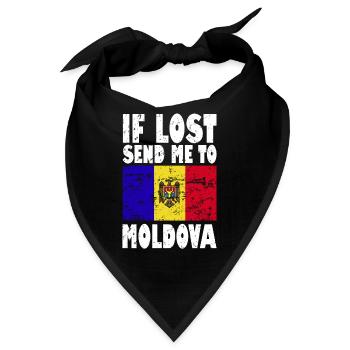Moldawien Flagge Spruch - Bandana - Schwarz - Vorne