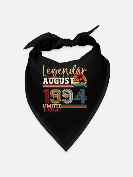 Legendär August 1994 28. Geburtstag Geschenk Fun - Bandana - Schwarz - Vorne