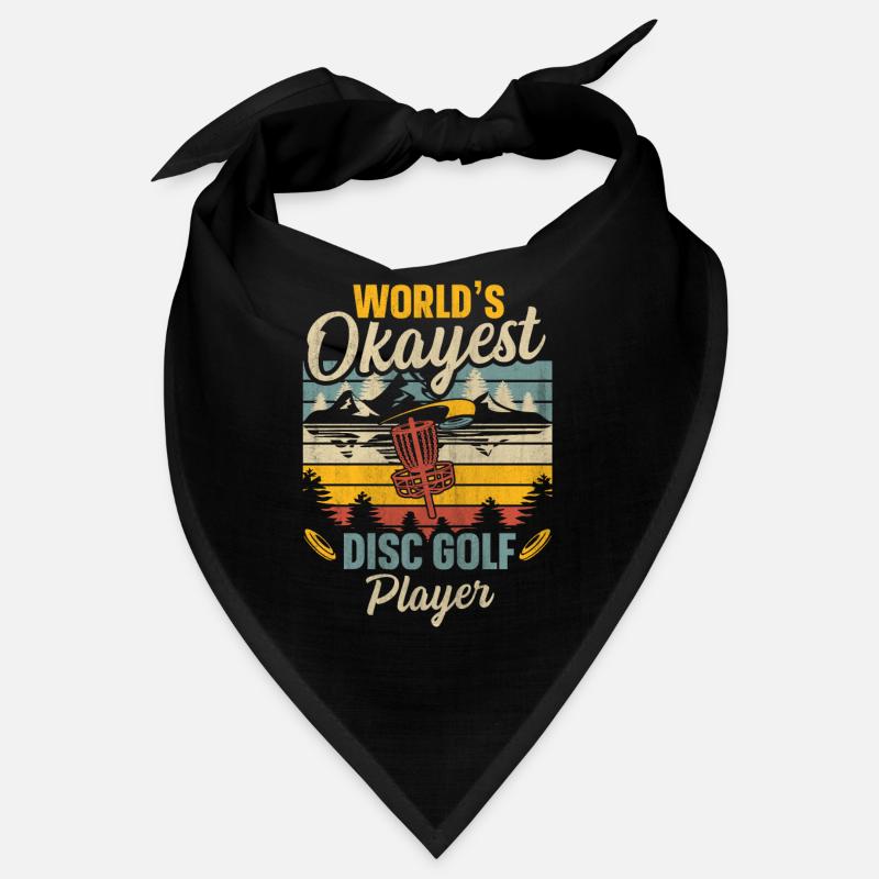 Retro Sunset Worlds Okayest Disc Golf Player Bandana