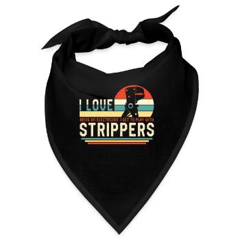 Elektriker-Shirt, ich liebe Abisolierzangen Draht - Bandana - Schwarz - Vorne