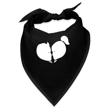 Herz Liebe Verbindung Romantisch - Bandana - Schwarz - Vorne
