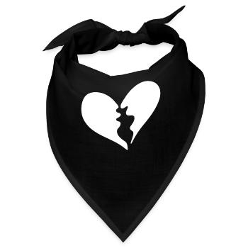 Gebrochenes Herz - Bandana - Schwarz - Vorne