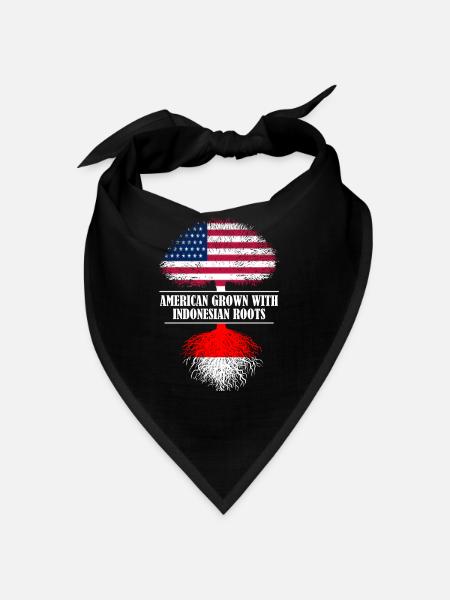 American Grown with Indonesian Roots flag - Bandana - Schwarz - Vorne
