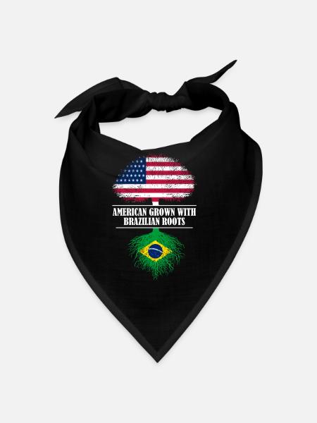 American Grown with brazilian Roots flag - Bandana - Schwarz - Vorne