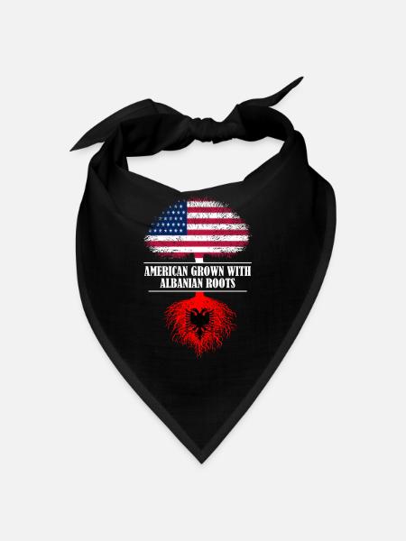American Grown with Albanian Roots flag - Bandana - Schwarz - Vorne