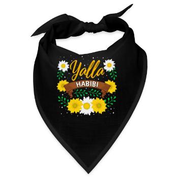 Yalla Habibi Shirt, lass uns gehen mein lieber Blumen - Bandana - Schwarz - Vorne