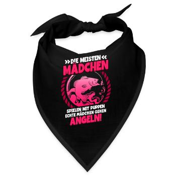 Angeln Anglerin - Bandana - Schwarz - Vorne