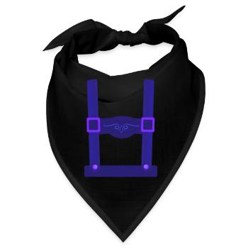 Lederhosen Fake Hosenträger Bayern - Bandana - Schwarz - Vorne