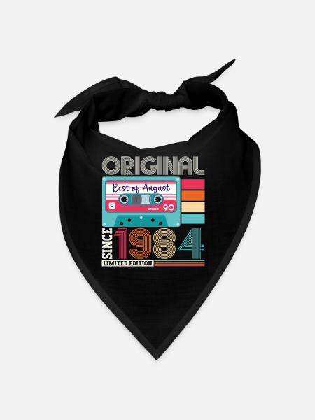 Original August 1984 38. Geburtstag Geschenk Retro - Bandana - Schwarz - Vorne