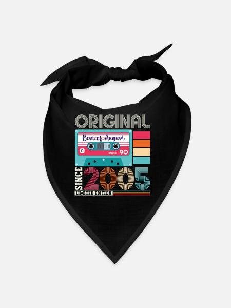Original August 2005 17. Geburtstag Geschenk Retro - Bandana - Schwarz - Vorne