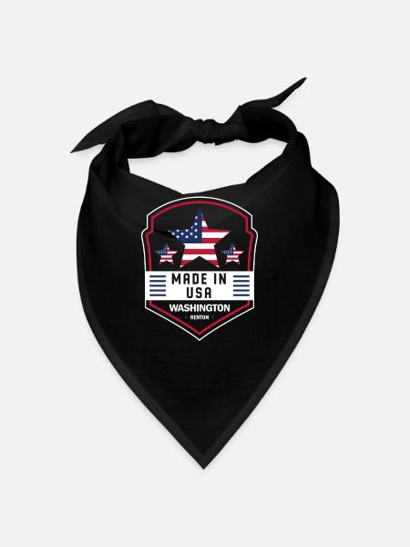 Made in USA Washington Renton America - Bandana - black - Front
