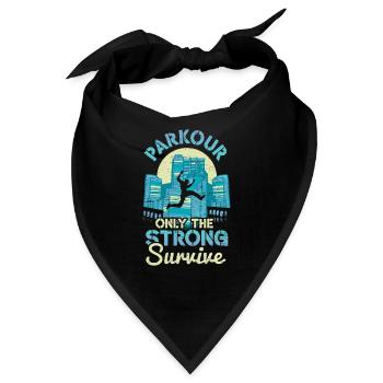 Strong Survive Run Jump Flip Freerunning Akrobatik - Bandana - Schwarz - Vorne