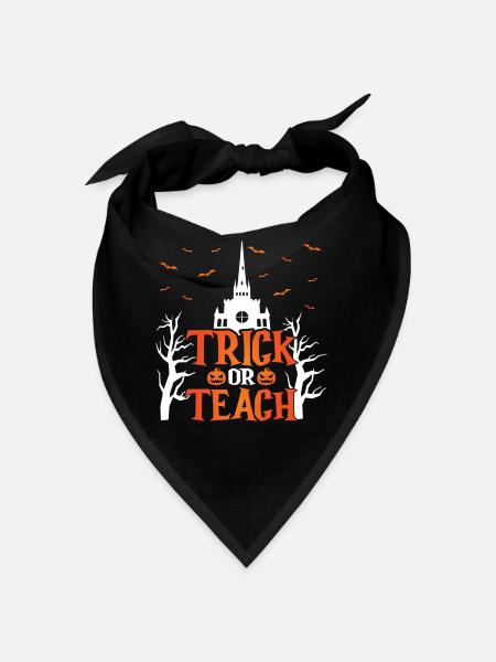 Chauves-souris citrouilles d’Halloween aigres-douces ou aigres - Bandana - noir - Devant