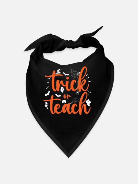 Chauves-souris citrouilles d’Halloween aigres-douces ou aigres - Bandana - noir - Devant