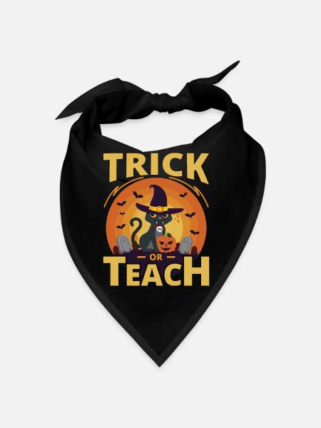 Douce ou aigre Halloween Citrouille Sorcière Chauve-souris - Bandana - noir - Devant