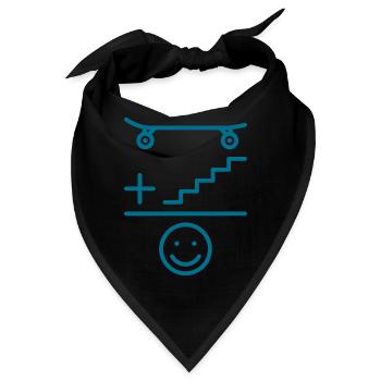 Skateboarder Skateboard Und Treppe Smile - Bandana - Schwarz - Vorne