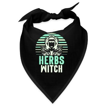 Kräuter Hexe Kräutergarten Kraut Kräuterkunde - Bandana - Schwarz - Vorne