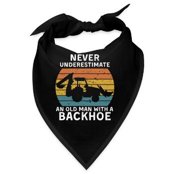 Mens Old Man with a Backhoe Funny Excavator Dad - Bandana - Schwarz - Vorne