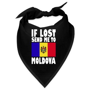Moldawien Flagge Spruch - Bandana - Schwarz - Vorne