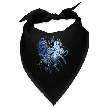 Pegasus Blitz Einhorn Kinder Pferd - Bandana - Schwarz - Vorne