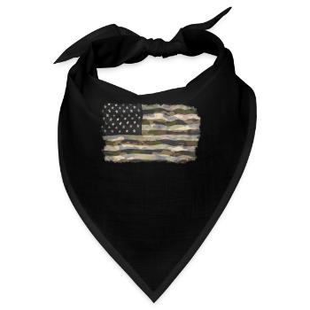 Amerikanische Flagge im Camouflage Muster - Bandana - Schwarz - Vorne