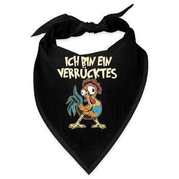 Verrücktes Huhn Hühnchen Hahn Hähnchen Gockel - Bandana - Schwarz - Vorne