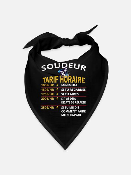 Tarif horaire soudeur cadeau pour soudeurs - Bandana - noir