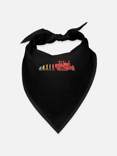 Bagger Planierraupe Bulldozer Bauarbeiter Geschenk - Bandana - Schwarz - Vorne
