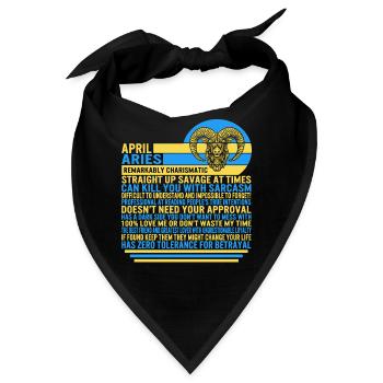 April Widder Fakten Lustige Sternzeichen T Shirt - Bandana - Schwarz - Vorne