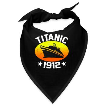 Titanic 1912 Kreuzfahrtschiff - Bandana - Schwarz - Vorne