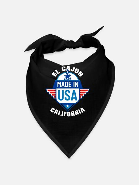 El Cajon California Made In USA Stadt Beliebter - Bandana - Schwarz - Vorne