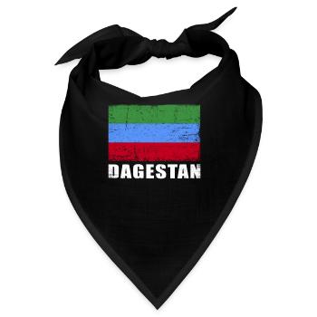 Dagestan Flagge Grunge Dagestan Fahne - Bandana - Schwarz - Vorne