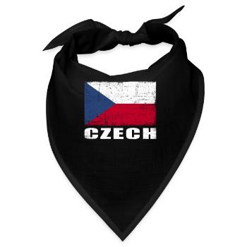 Tschechien Flagge Grunge Tschechien Fahne - Bandana - Schwarz - Vorne