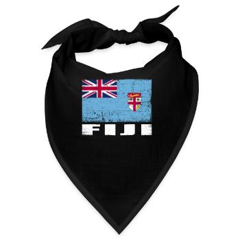 Fiji Flagge Grunge Fiji Fahne - Bandana - Schwarz - Vorne