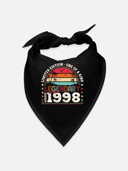 Legendary August 1998 24th Birthday Gift Fun - Bandana - black - Front
