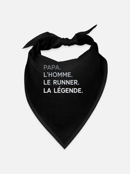 Papa Runner L'Homme La Légende Cadeau Coureur - Bandana - noir - Devant