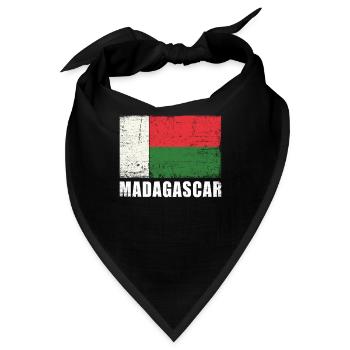 Madagaskar Flagge Grunge Madagaskar Fahne - Bandana - Schwarz - Vorne