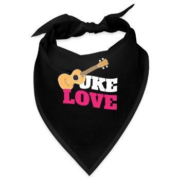 Uke Love Ukulele Gitarre Musik - Bandana - Schwarz - Vorne