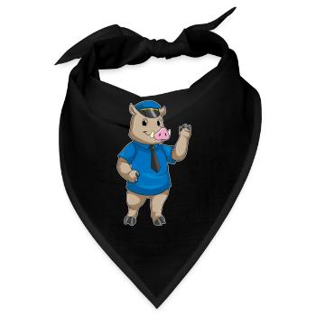 Eber Polizist Polizeimütze Polizei - Bandana - Schwarz - Vorne