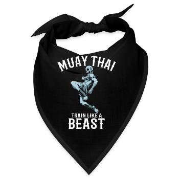 Trainieren wie eine Bestie - Muay Thai und Thai - Bandana - Schwarz - Vorne