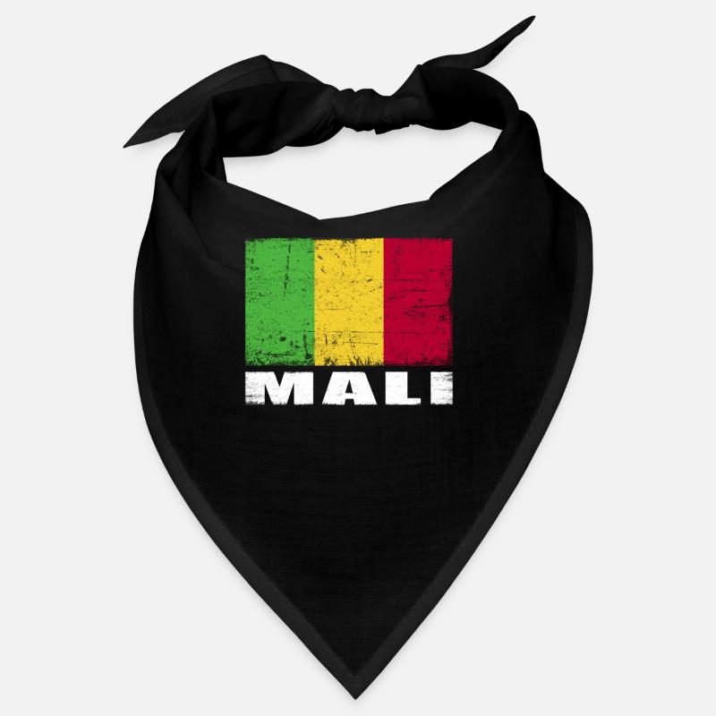 Mali Flag Grunge Mali Flag Bandana