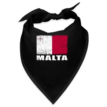 Malta Flagge Grunge Malta Fahne - Bandana - Schwarz - Vorne