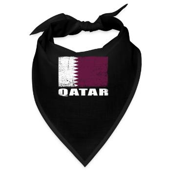 Katar Flagge Grunge Katar Fahne - Bandana - Schwarz - Vorne