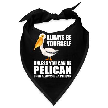 Pelikan Pelikane Vögel Wasservogel - Bandana - Schwarz - Vorne