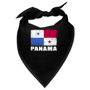 Panama Flagge Grunge Panama Fahne - Bandana - Schwarz - Vorne