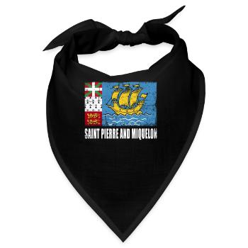 Sankt Pierre Und Miquelon Flagge - Bandana - Schwarz - Vorne
