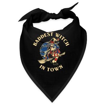 Baddest Witch In Town Wicca Geschenk - Bandana - Schwarz - Vorne