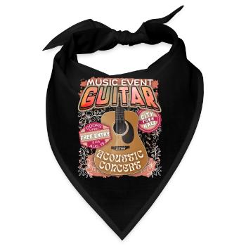 Akustische Gitarre, Gitarrenspieler Konzert Plakat - Bandana - Schwarz - Vorne