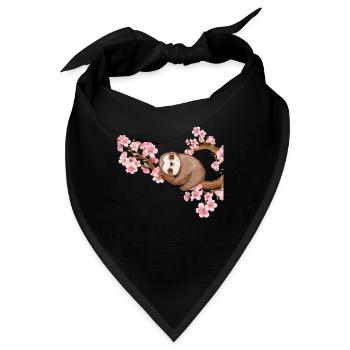 Faultier Kirschblüte Japan Liebhaber Kirschbaum - Bandana - Schwarz - Vorne