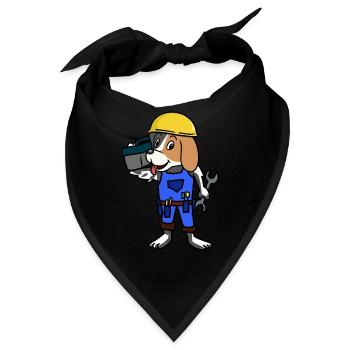 Handwerk Handwerker Baustelle Berufe Job Arbeit - Bandana - Schwarz - Vorne